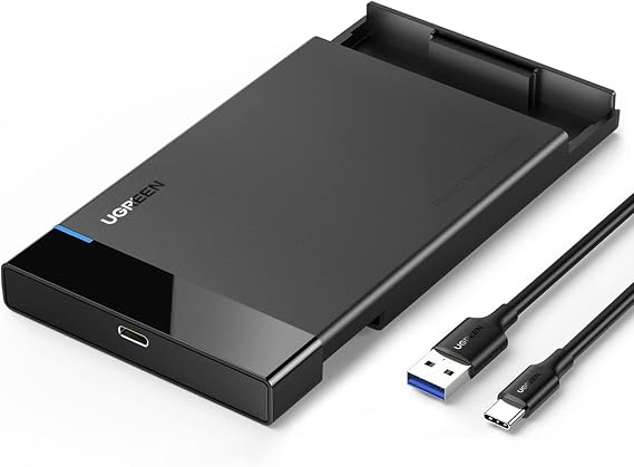 UGREEN 2.5" Hard Drive Enclosure USB 3.0 to SATA III Adapter,6Gbps | External Hard Drive Case USB C 3.1 to SATA III for SSD HDD 9.5 7mm with UASP Compatible with WD Seagate Toshiba Samsung