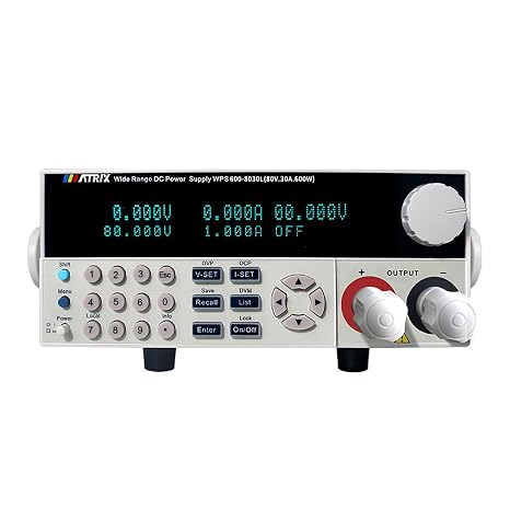 MATRIX WPS600-8030L Programmable DC Power Supply 80V 30A 600W, Wide Range Adjustable DC Power Supply 1mV 1mA Resolution, Bench Power Supply Variable with List Output and DVM Voltmeter Measurement