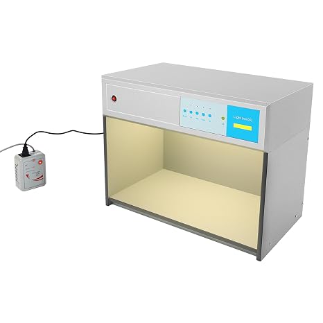 Light Booth Color Matching Assessment Cabinet Lab Color Matching Light Box 4 Light Sources Light Box for Textile Printing and Dyeing Materials Visual Assessment of Color Fastness D65 TL84 UV F
