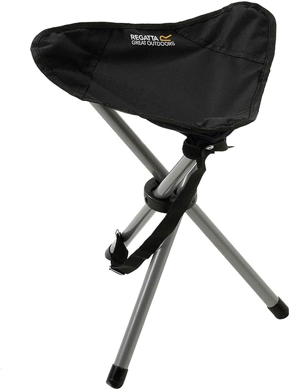 Regatta Unisex Adult Ternio Lightweight Folding Tripod Camping and Hiking Stool - Black, One Size