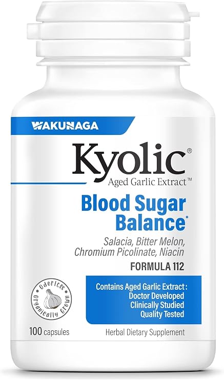 Kyolic Aged Garlic Extract Blood Sugar Balance* Formula 112, 100 Capsules