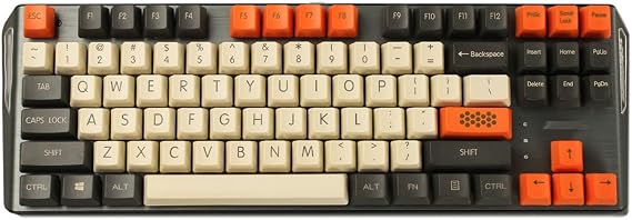 YMDK Carbon Top Print 60 87 104 Keycaps Thick PBT OEM Profile Keycap for MX Mechanical Keyboard (Only Keycap) (87)