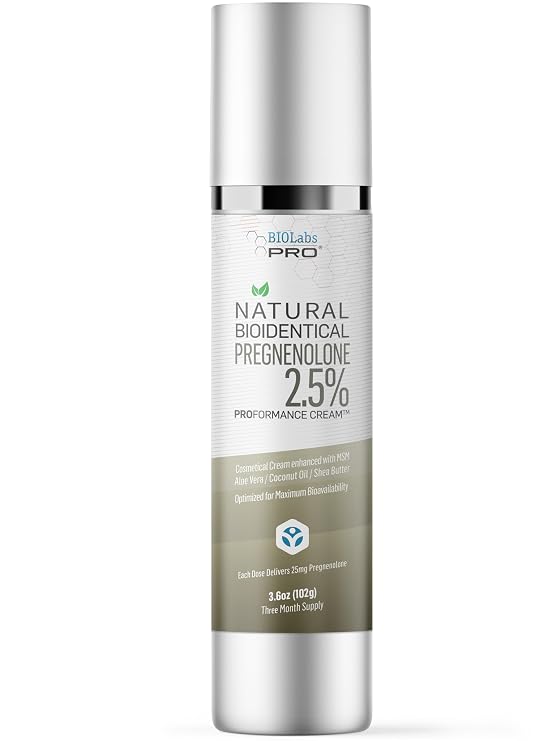 BIOLABS PRO Pregnenolone Cream 2.5%, Bioidentical Natural Pregnenolone