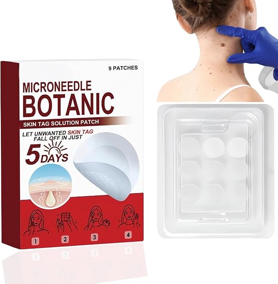 9pcs Microdarts Skin Tag Remover & Wart Removal Patches – Natural Botanic Extract Microneedle Pimple Patch Kit, Gentle & Effective Care Pads for All Skin Types