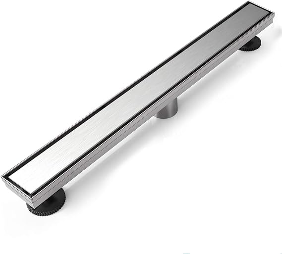 SaniteModar Linear Shower Drain with Flange, Tile Insert 2 in 1 Panel Showe Drain 60 inch, Shower Floor Drain for Bathroom