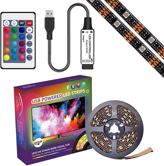 Bluetooth LED Lights Cuttable LED Light Strip Sync TV Backlight 16 Million Colors to Choose Create Ambiance Fits 27-80 Inch Screens(Bare Board,2 Meters (6