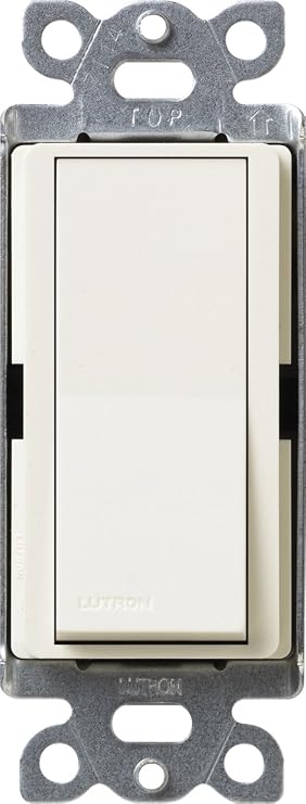 Lutron Claro 15 Amp Single-Pole Rocker Switch with Locator Light, SC-1PSNL-BI, Biscuit