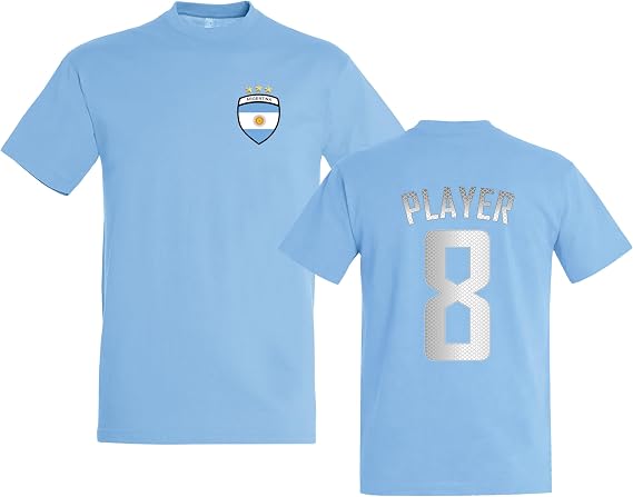 Personalised Argentina Football Shirt Custom Name Number Tee