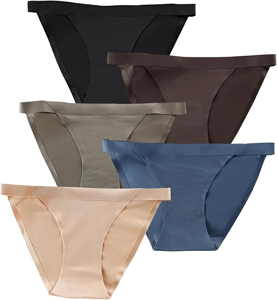 Seamless Underwear for Women, High Cut String Bikini Panties, Sexy G-String Underwear for Women 5pcs