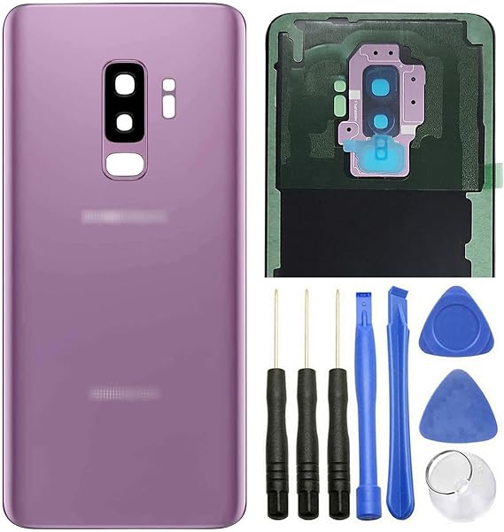 Ubrokeifixit Galaxy S9 Plus Rear Back Glass Door Cover Replacement for Samsung Galaxy S9+ G965 6.2", All Versions Model, With Tape (Purple)