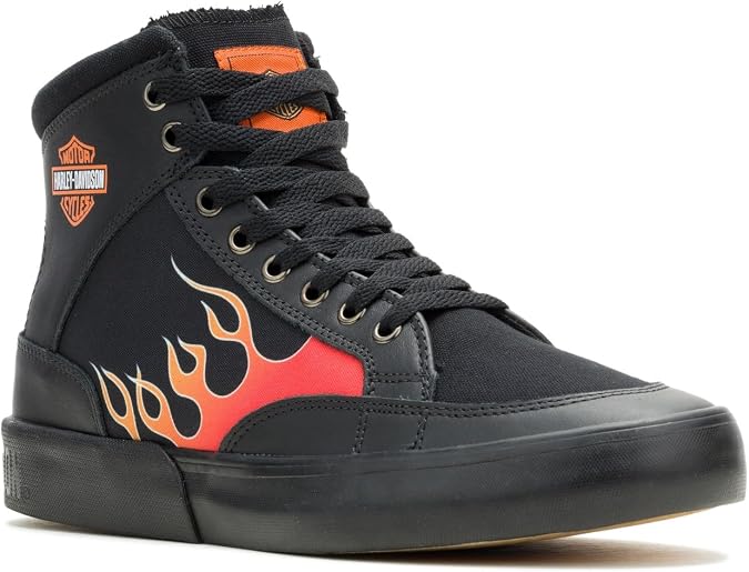 Harley-Davidson Footwear Men's Nat High-Top Black Sneakers, D93894