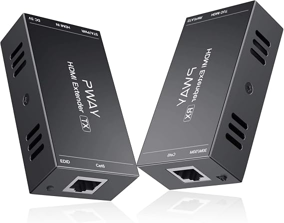 PWAY PW-HT202P (POC) HDMI Extender 165 ft/50 m Cat5e/Cat6 Cable Full HD 1080P Control Data Transfer One Power Supply