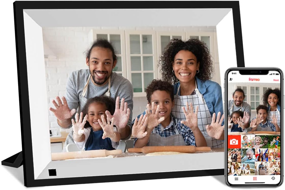 JREN Digital Photo Frame, 10.1 inch Smart Digital Picture Frame with HD Touch Screen Auto-Rotate Share Photos and Videos via FRAMEO App Anytime and Anywhere Color Black