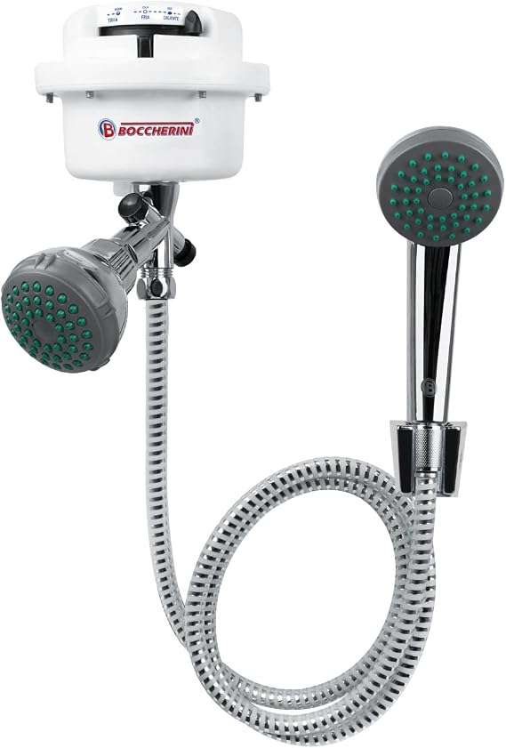 Electric Shower Head 110V Point-of-Use Shower Unit for Bathroom, Ducha Electrica, 3 Temperature Settings, Dual Shower System, Hardwired Installation Required