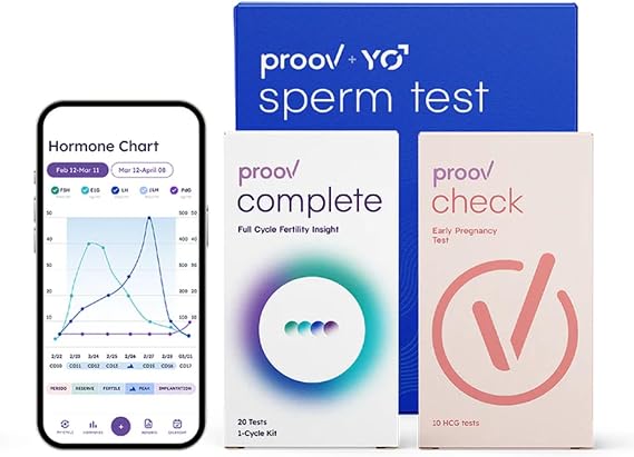 Proov Hers & His Fertility Test for Couples - Hormone & Sperm Testing | Advanced At-Home Fertility Test for Men & Women - Tracks Ovulation, Ovarian Reserve, Motile Sperm Count & Early Pregnancy