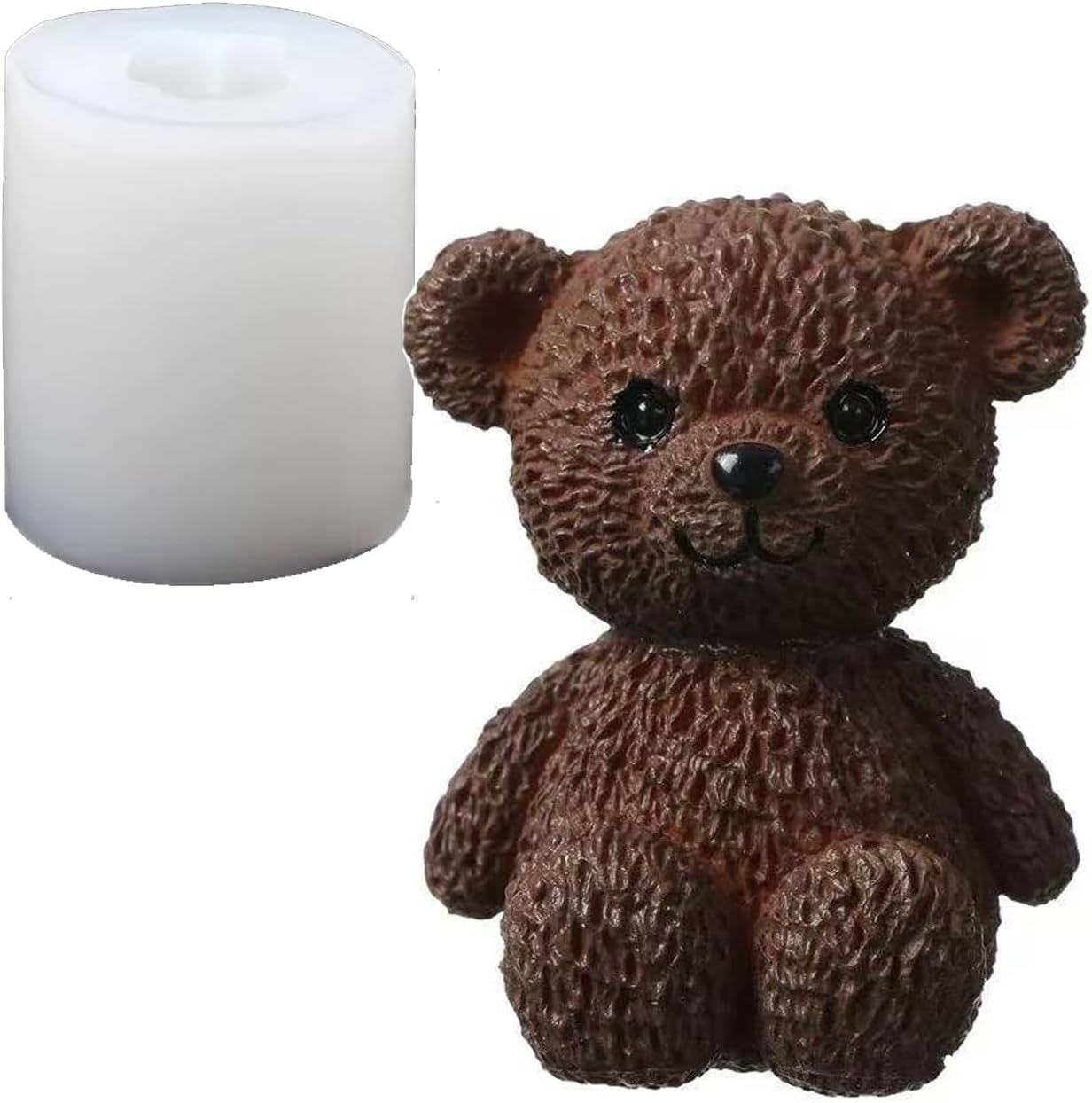 3D Bear Candles Silicone Moulds - Reusable Silicone Moulds Casting Moulds DIY Candle Mould Silicone for Candle Casting Animal Silicone Mould Bear for Scented Candles Soaps - Candle Moulds Christmas