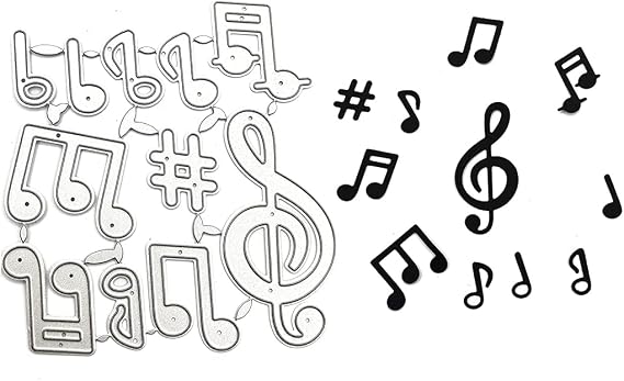 LZBRDY Musical Notes Embossing Metal Cutting Dies, 11 Pieces/Pack