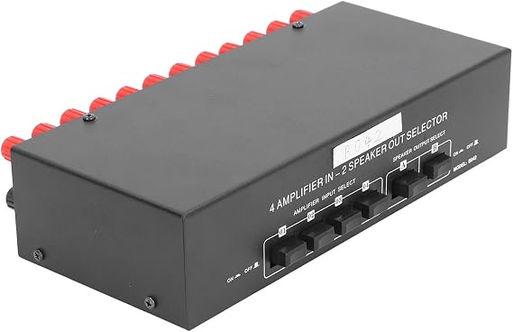 Passive Selector Switch 4 Amplifier In 2 Speaker Out Audio Selector Box for Music Playing