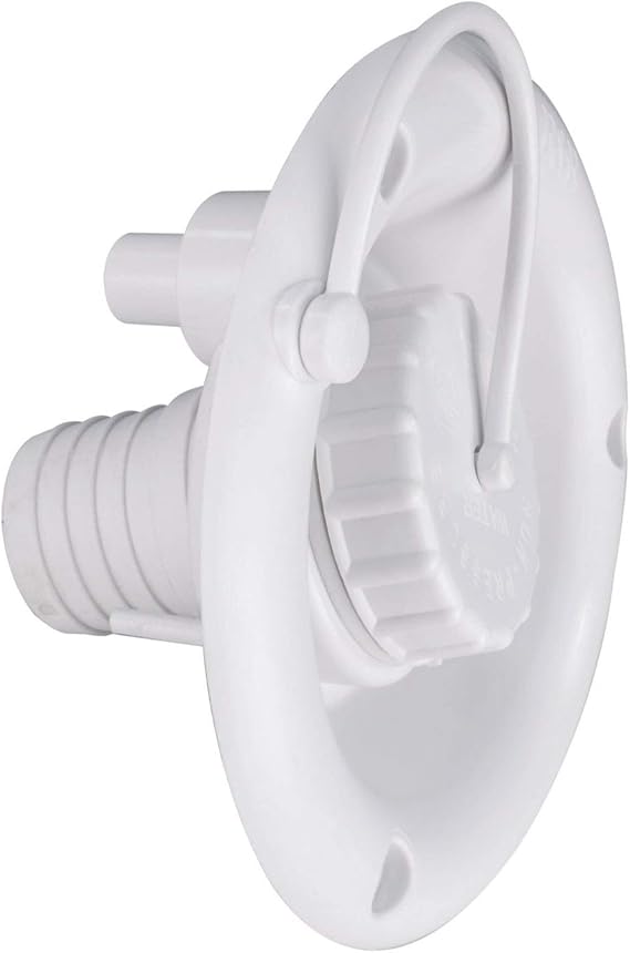 RecPro RV Round Fresh Water Fill Hatch | White | No Quick Fill