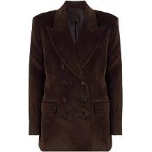 Women's Blazer Corduroy Coat Peak Lapel Blazer Casual Double Breasted Suit Jacket
