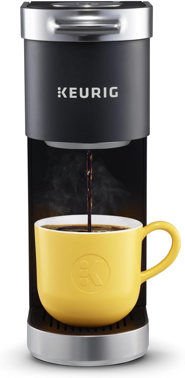 Keurig K-Mini Plus Single Serve K-Cup Pod Coffee Maker, with 6 to 12 oz Brew Size, Stores up to 9 K-Cup Pods, Travel Mug Friendly, Matte Black 141