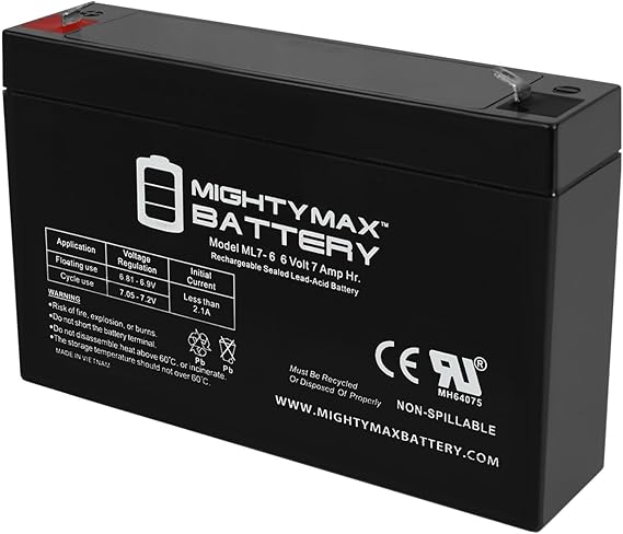 Mighty Max Battery 6V 7.2AH (SLA) Battery for DJW6-7.2 652007 MX06065 NP76