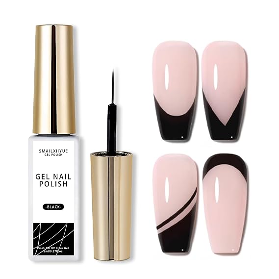 Black Gel Nail Polish for Thin French Gel Liner Nail Art