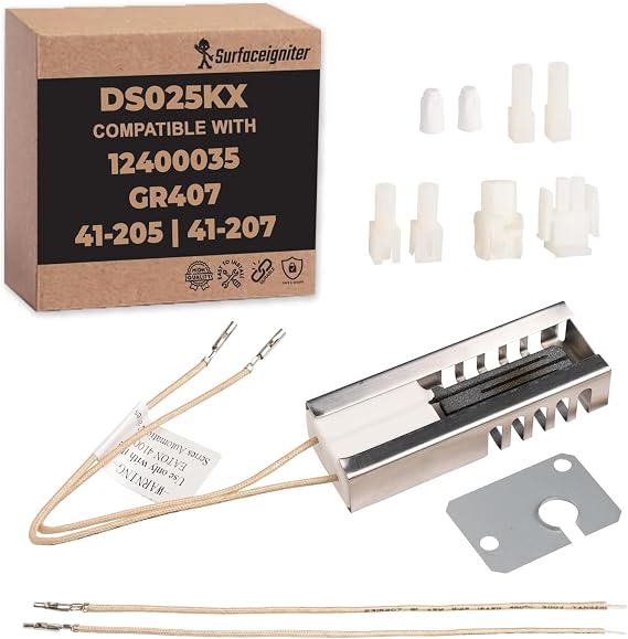 Gas Range Oven Igniter Replacement for 12400035, DG94-00520A and WB13K21 Igniter - Perfect Aftermarket parts Replacement for Home Appliances - (DS025KX) Electric Match Ignitor for GE Profile Wall Oven