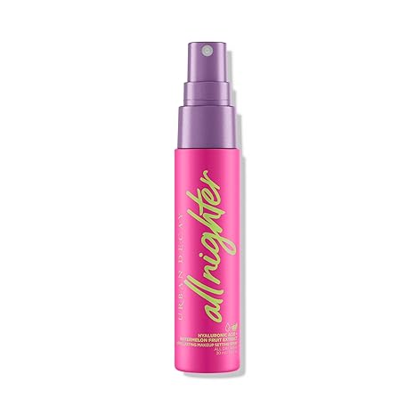 Urban Decay All Nighter Hyaluronic Acid Waterproof Dewy Setting Spray for Face, Hydrated Finish, Long-lasting, Smudge-proof & Transfer-resistant Makeup, Oil-free