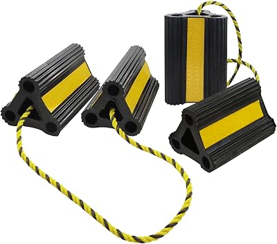 Vacallity Wheel Chocks for Travel Trailers, Sturdiness Heavy Duty Solid Rubber Camper Trailer RV Wheel Chock Blocks, Aircraft Truck Car tire Stopper, Wheel Immobilizers & Chocks, Trailer Accessory