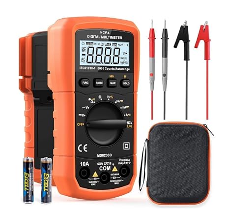 Digital Multimeter Voltage Tester, Assark 2000 Counts Multimeter Measure AC DC Voltage DC Current, Meter Tester Test Volt Ohm Amp Diode Continuity,Resistance,Backlit LCD Display,Data Hold Function