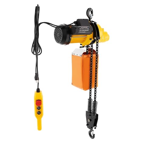 2200lbs Electric Chain Hoist, 13ft Lift Height Single Phase Overhead Crane, 1 Ton Portable Winch, Double Chains Electric Hoist Winch with Wired Remote Controller for Garage & Workshop