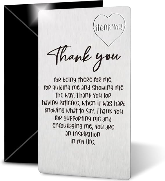 THRXOBN Engraved Wallet Card for Teacher Appreciation - Thank You Cards for Educators and Men