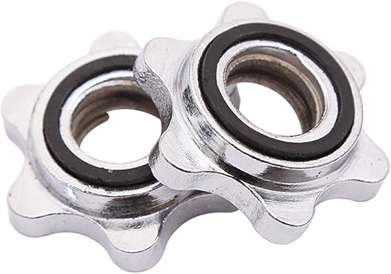 Barbell Clamps, 25mm Quick Release Pair of Locking Barbell Collars Clamps, Anti-Slip Dumbbell Hex Nut Spin-Lock Collars Screw Clips for Workout Weight Lifting Fitness Training