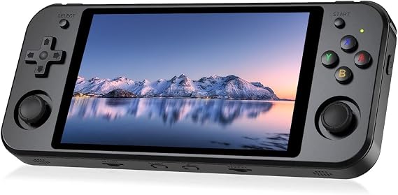 RG552 Handheld Game Console , RK3399 Chip Dual OS Linux , Android System Support WiFi Online Games Built-in 64G SD Card 2500 Classic Games (Black)