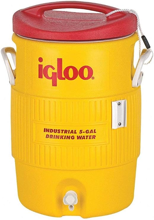 5 Gal Yellow/red Plasticind. Cooler