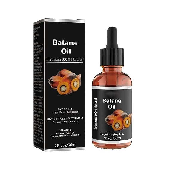 Batana Oil for Hair Growth, Pure Natural Organic Batana Oil for Hair Loss Vitamin E Hair Care Promotes Hair Wellness for Men & Women Enhances Hair & Skin Radiance Paraben Free Hair Essence 2.0oz