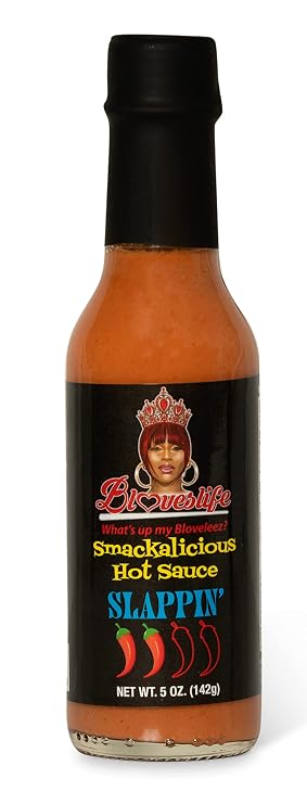 Bloveslife Smackalicious Ghost Pepper Hot Sauce 5 Oz - Vegan Organic Vinegar-Flavored Sauce, Low-Sodium, Low-Fat, All-Natural Slappin' Sauce for Cooking & Meals