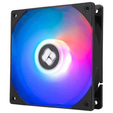 TR-Thermalright TL-C12RB-S V2 Case Fan-120mm Silent Cooling-ARGB,1500RPM Speed,Low-Noise 25.6dBA,for PC Cooling Systems,Reverse CPU Fan,Black