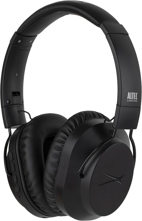Altec Lansing Whisper Active Noise Cancelling Headphones, Black