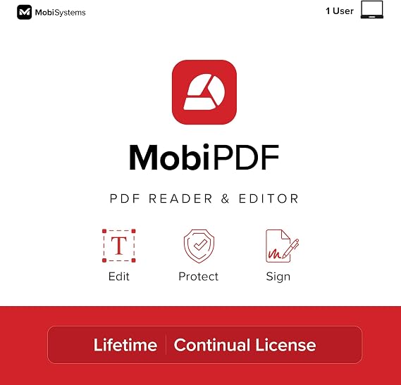 MobiPDF Lifetime - Professional PDF Editor for Windows | Edit, Sign & Convert PDFs | Best Adobe Acrobat Pro Alternative | Lifetime License