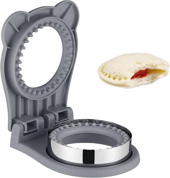 Sandwich Cutter, Maker for Kids Lunch - 3.7 Inch Circle Shape Sandwich Cutter and Sealer, Breakfast And Lunchboxes (Gray)