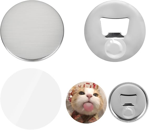 Fridge Magnet Maker, 2.28 Inch (58Mm) DIY Magnet Maker with Circle Cutter& Cutting Mat for Photo/Refrigerator Stickers(100Set Bottle Opener)