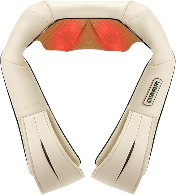 Nekteck Shiatsu Neck Massager with Heat for Pain Relief, NOT Cordless