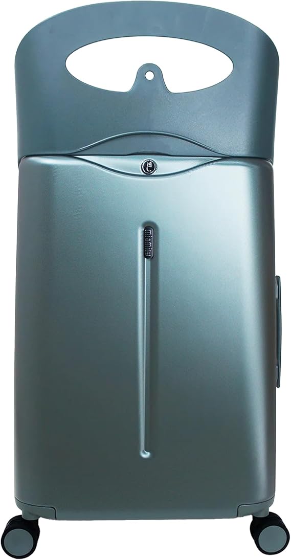 MiaMily Check-In Ride-On Luggage with Built-In Seat 77L Checked Suitcase for Kids & Adults, Hard Shell 360 Spinner Wheels, TSA Lock Travel Luggage (Forest Green)