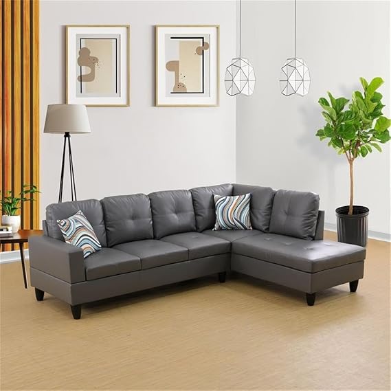 Beverly Fine Furniture Andes Microfiber with Faux Sofas, Gray