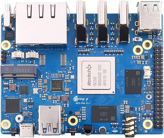 Orange Pi 5 Plus 8GB LPDDR4/4x Rockchip RK3588 8-Core 64-Bit Single Board Computer with eMMC Socket, Development Board Run Orange Pi/Ubuntu/Debian/Android 12 OS (8GB)