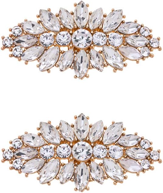 2Pcs Women's Crystal Shoe Clips Rhinestone Wedding Party Shoes Accessories Jewelry Decoration