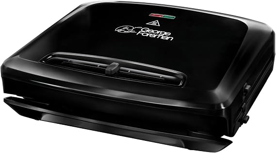 George Foreman 24340-56 Fitness Mangalı Entertaining, Temas Izgarası, Panini ve Sandviç Izgarası, 34,5 x 21 cm Büyük Izgara Yüzeyi, Siyah