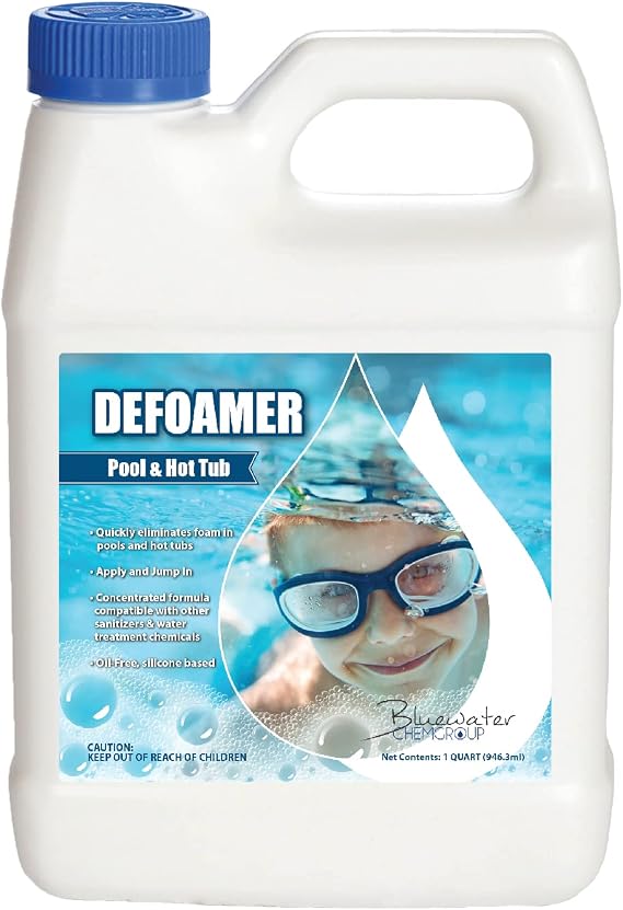 Pool Defoamer - Quickly Takes Foam Down - 32 Ounce Quart